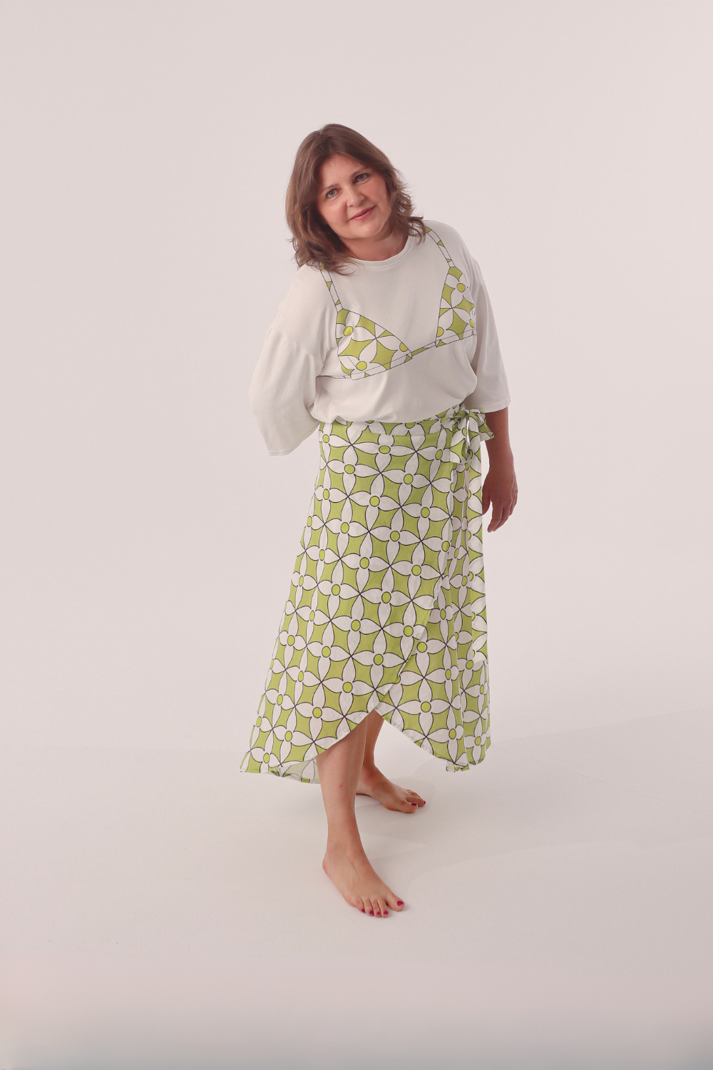 Kopertowa spódnica 100% LEN PRZYTULIA WRAP