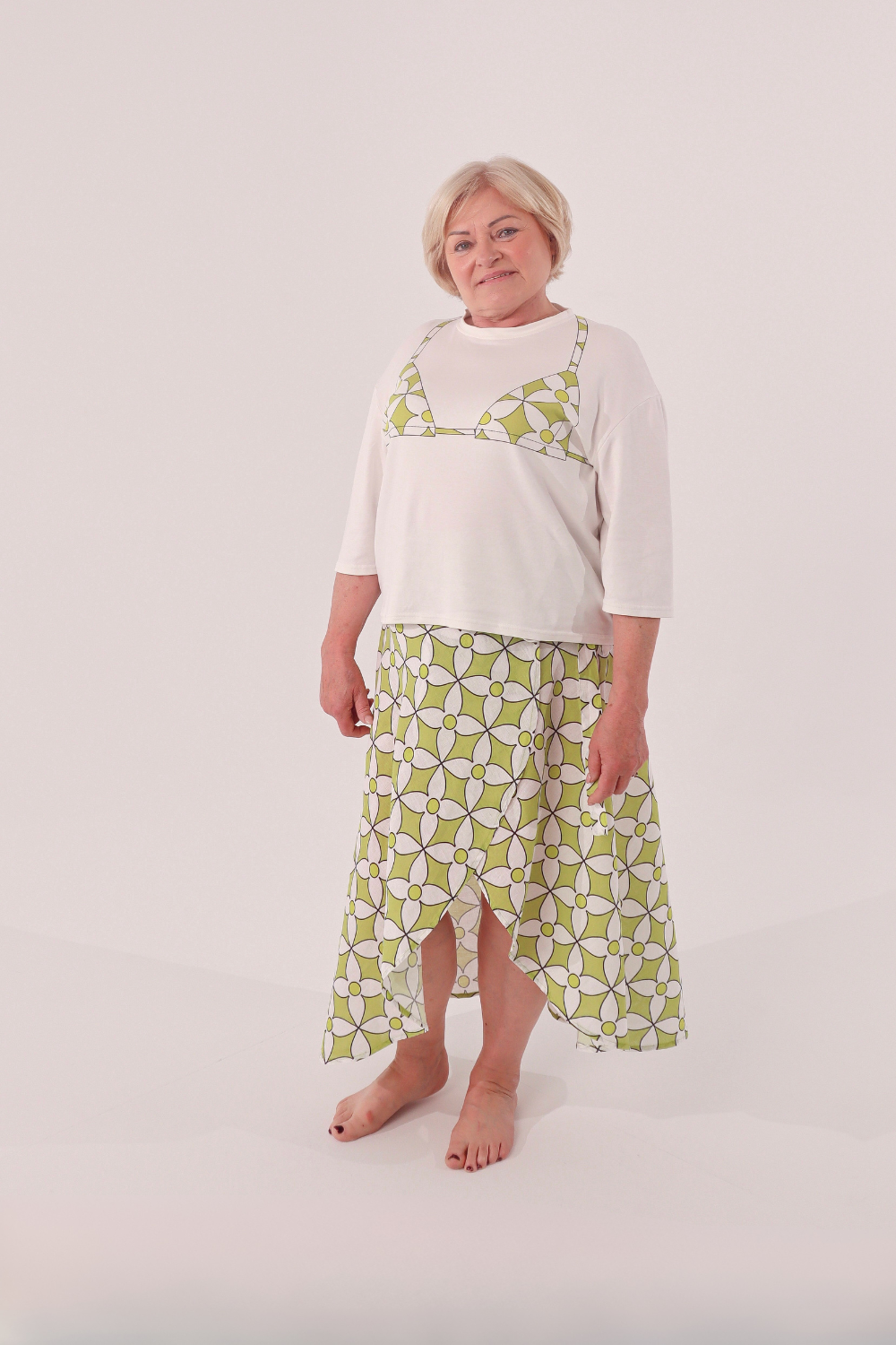 Kopertowa spódnica 100% LEN PRZYTULIA WRAP