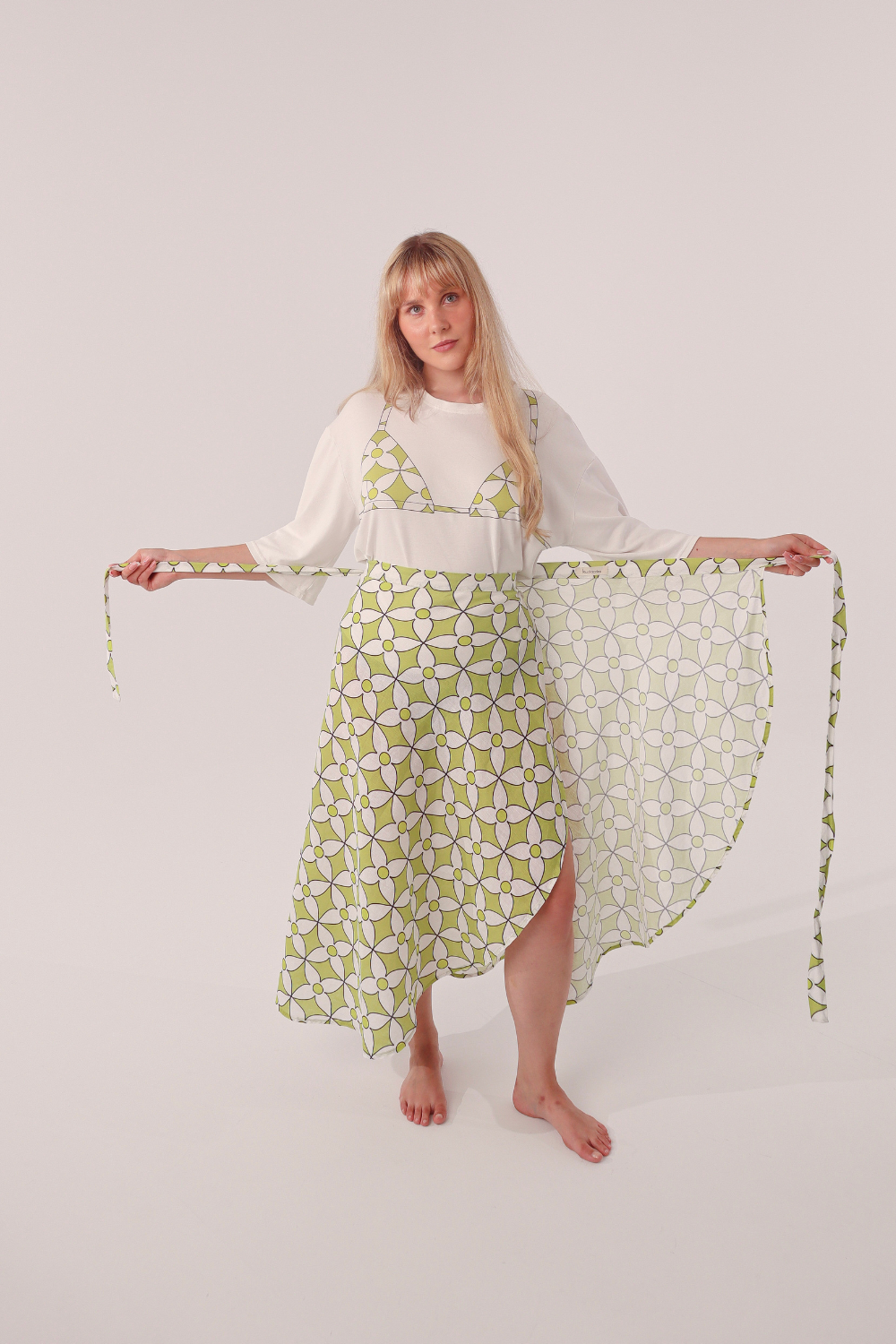 Kopertowa spódnica 100% LEN PRZYTULIA WRAP